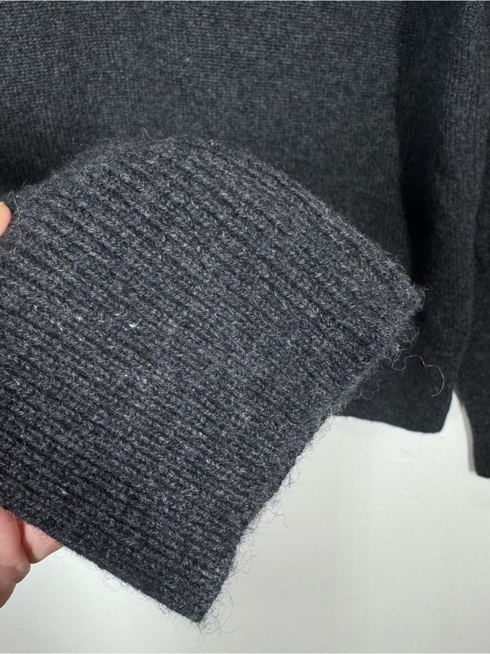 COS Jumper Womens Small Black Dark Gray Cashmere Luxury Crew Neck Knit Sweater - Picture 6 of 9
